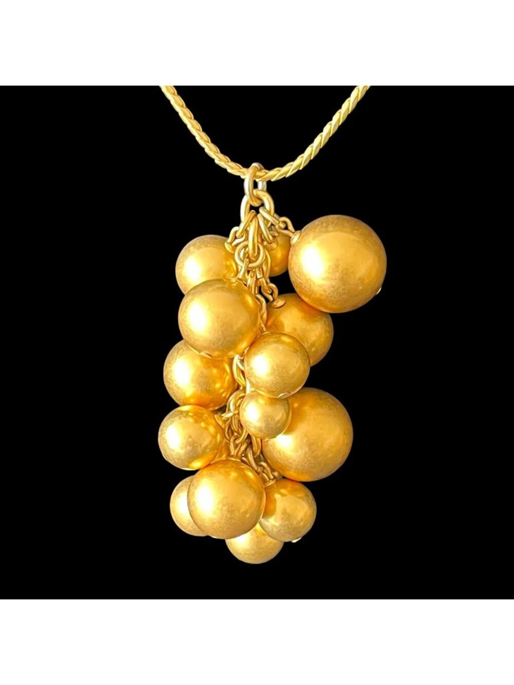 Vintage Anne Klein Bubble Necklace // Gold Tone // Original 31.5" Chain